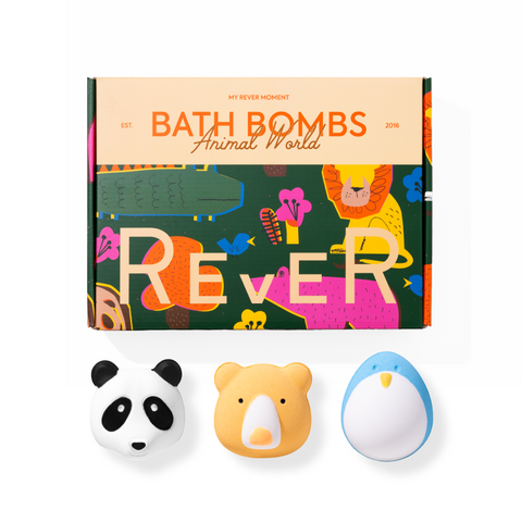 REVER SPA Animal Family Bath Bombs  Gift Collection(3 Balls)