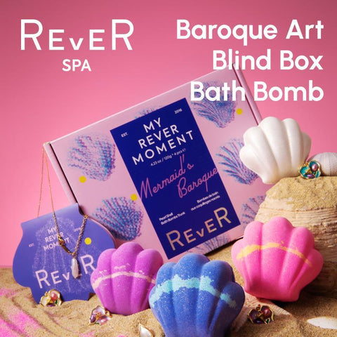 Jewelry Bath Bombs Gift Set | Baroque Shell Design with Necklace | REvER SPA