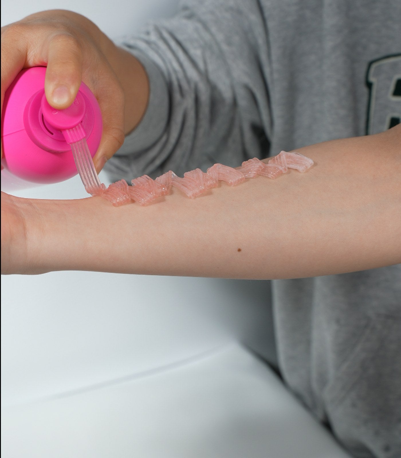 REVER foaming body wash texture on skin